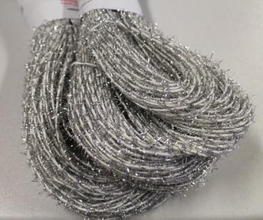 Papieryarn 0,8 fluffy glitter white-silver